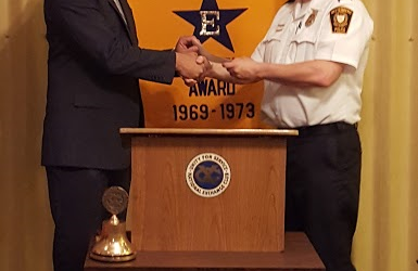 Springfield Exchange Presents a Check for $1,000 to the Tecumseh Boy Scout Council