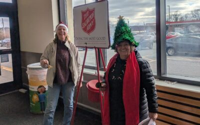 Exchange Elves Hard at Work Ringing the Bells for the Salvation Army!