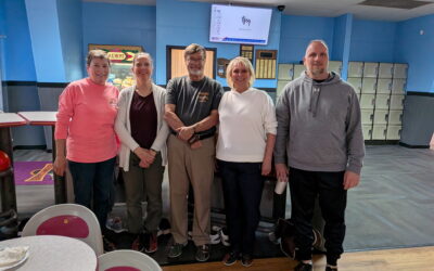 Exchange Members Bowl at the Sleep in Heavenly Peace Fundraiser!